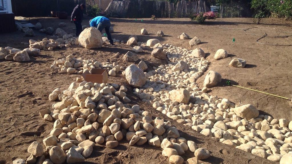 Dry River Bed landscape Designed Project | Gardeners Santa Barbara