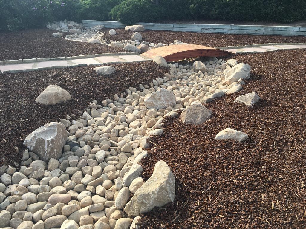 Dry River Bed landscape Designed Finish Project | Gardeners Santa Barbara