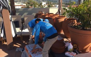 Installation of Greek pots-sbevolutionlandscape