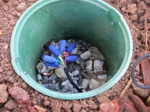 Irrigation valve wires.
